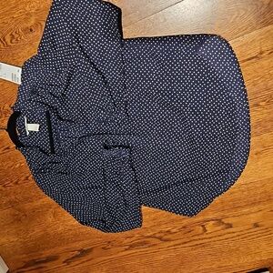 NWT H&M blouse size 4 navy dot